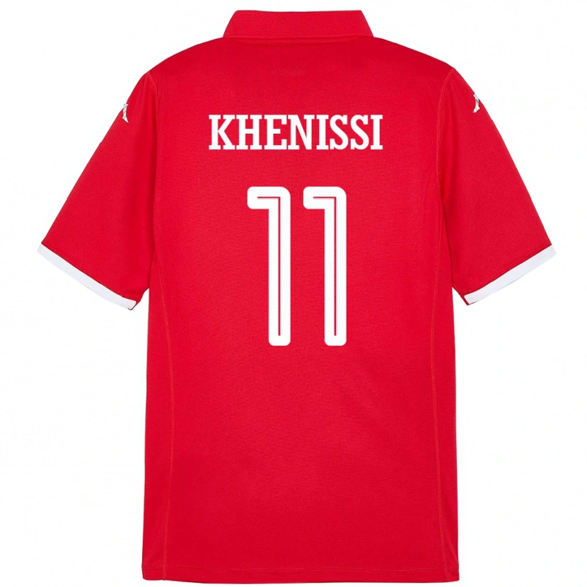 Danxen Enfant Maillot Tunisie Taha Yassine Khenissi #11 Rouge Tenues Domicile 24-26 T-Shirt