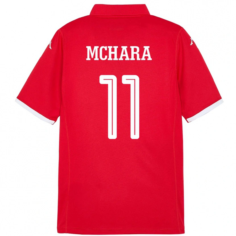 Danxen Enfant Maillot Tunisie Imen Mchara #11 Rouge Tenues Domicile 24-26 T-Shirt