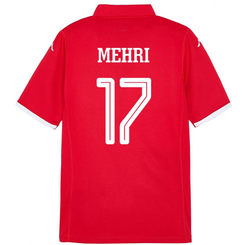 Danxen Enfant Maillot Tunisie Malek Mehri #17 Rouge Tenues Domicile 24-26 T-Shirt