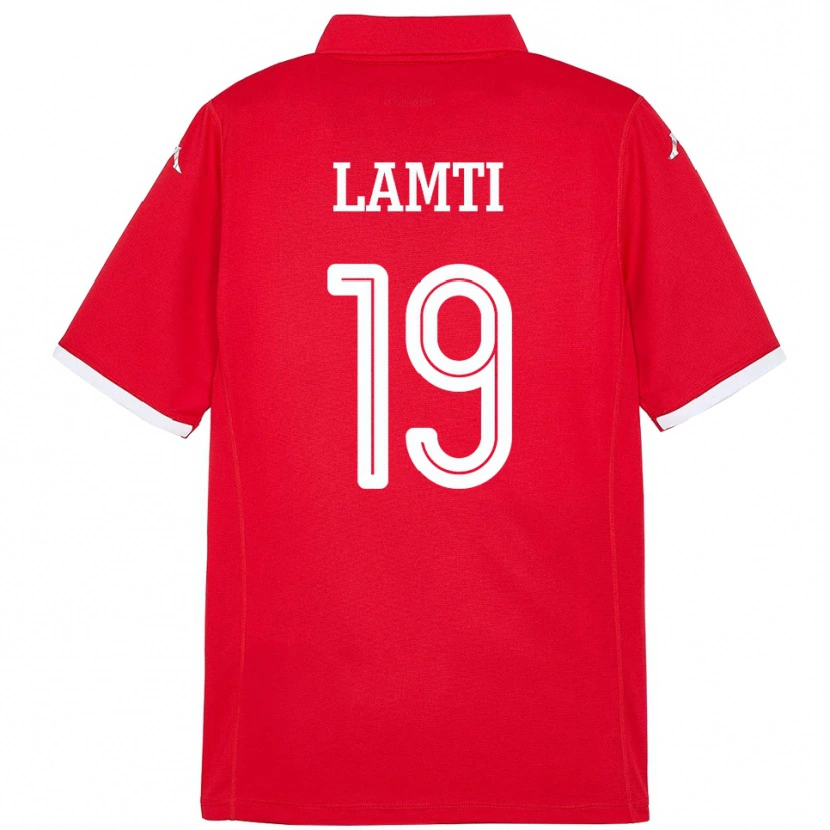 Danxen Enfant Maillot Tunisie Chirine Lamti #19 Rouge Tenues Domicile 24-26 T-Shirt