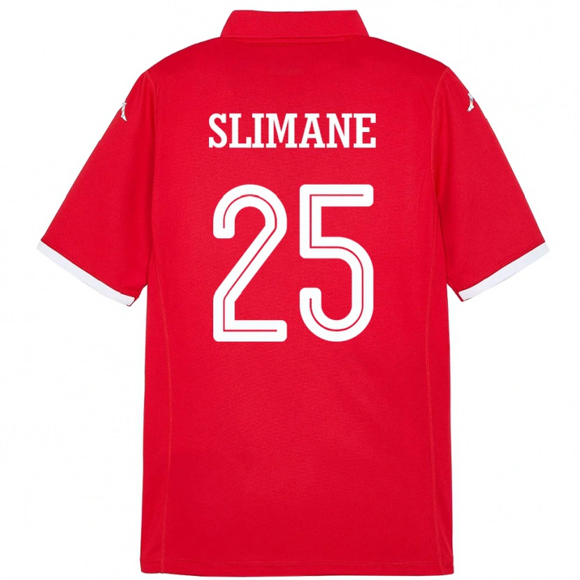 Danxen Enfant Maillot Tunisie Anis Ben Slimane #25 Rouge Tenues Domicile 24-26 T-Shirt