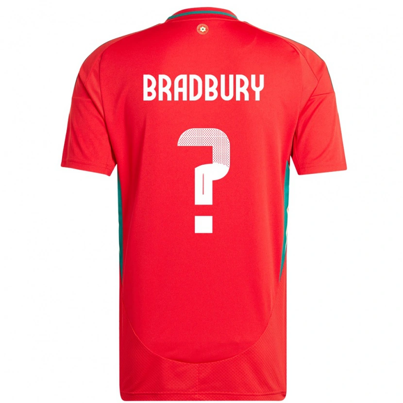 Danxen Enfant Maillot Pays De Galles Makenzie Bradbury #0 Rouge Tenues Domicile 24-26 T-Shirt