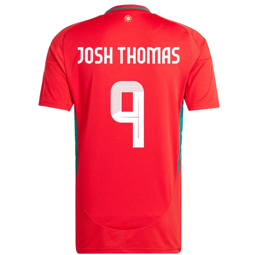 Danxen Enfant Maillot Pays De Galles Josh Thomas #9 Rouge Tenues Domicile 24-26 T-Shirt