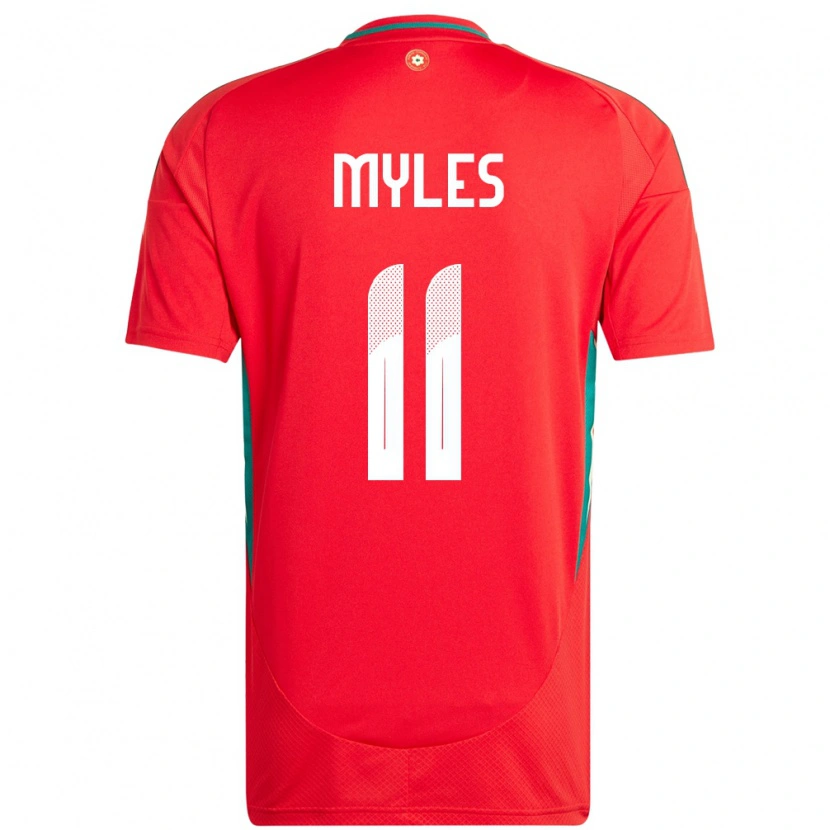Danxen Enfant Maillot Pays De Galles Elliot Myles #11 Rouge Tenues Domicile 24-26 T-Shirt