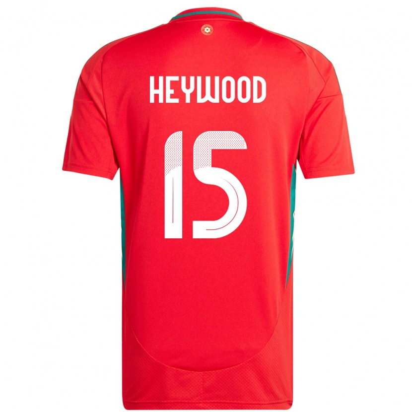 Danxen Enfant Maillot Pays De Galles Carter Heywood #15 Rouge Tenues Domicile 24-26 T-Shirt