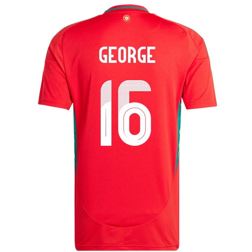 Danxen Enfant Maillot Pays De Galles Trey George #16 Rouge Tenues Domicile 24-26 T-Shirt