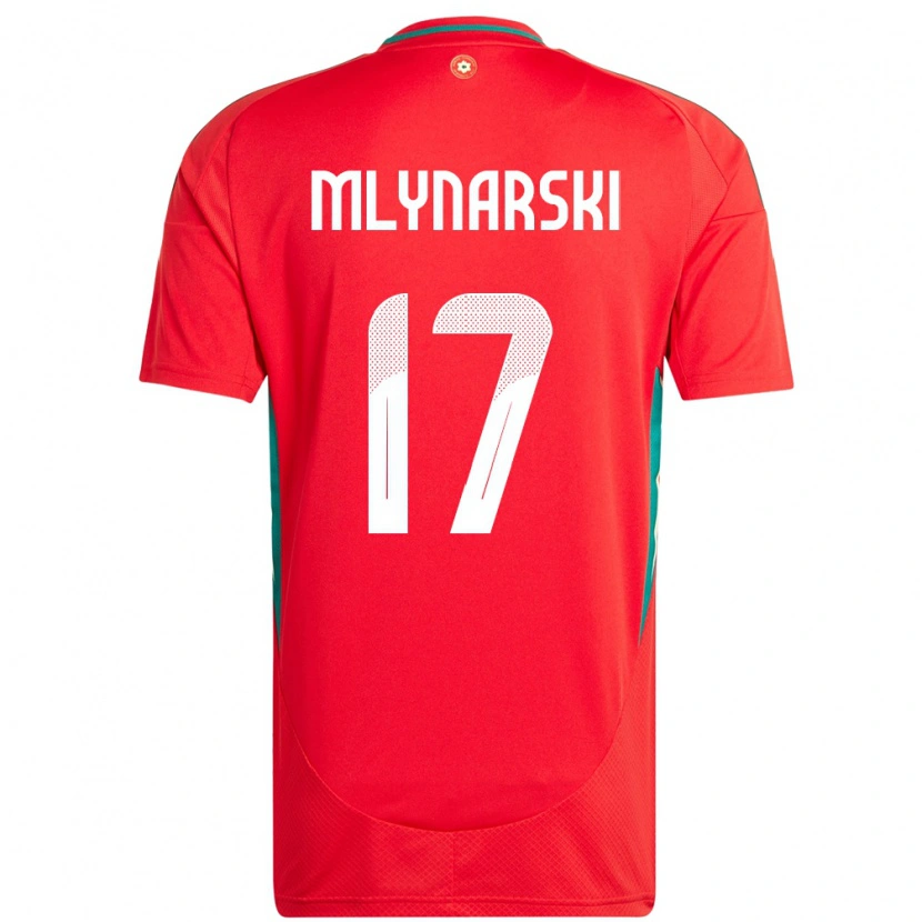Danxen Enfant Maillot Pays De Galles Patrick Mlynarski #17 Rouge Tenues Domicile 24-26 T-Shirt