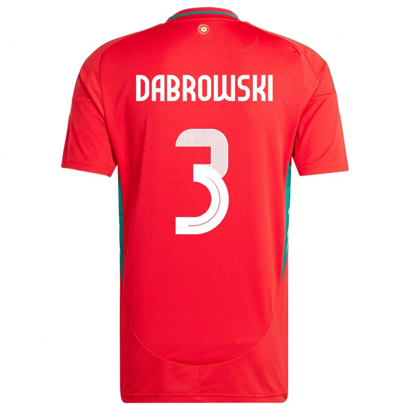 Danxen Enfant Maillot Pays De Galles Sebastian Dabrowski #3 Rouge Tenues Domicile 24-26 T-Shirt