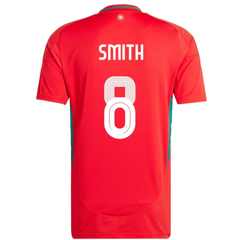Danxen Enfant Maillot Pays De Galles Matt Smith #8 Rouge Tenues Domicile 24-26 T-Shirt