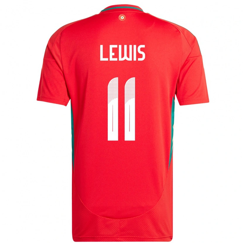 Danxen Enfant Maillot Pays De Galles Sonny Lewis #11 Rouge Tenues Domicile 24-26 T-Shirt