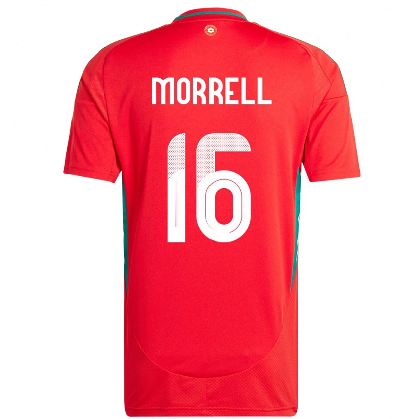 Danxen Enfant Maillot Pays De Galles Joe Morrell #16 Rouge Tenues Domicile 24-26 T-Shirt