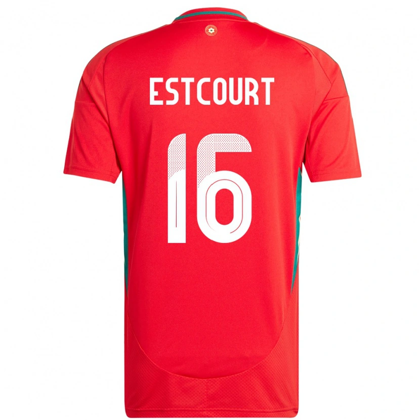 Danxen Enfant Maillot Pays De Galles Charlotte Estcourt #16 Rouge Tenues Domicile 24-26 T-Shirt