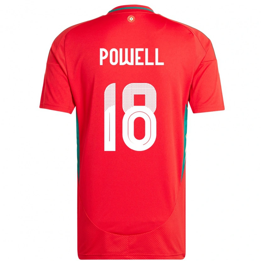 Danxen Enfant Maillot Pays De Galles Ella Powell #18 Rouge Tenues Domicile 24-26 T-Shirt