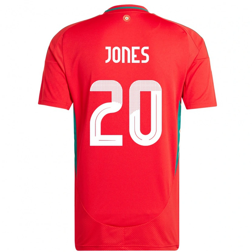 Danxen Enfant Maillot Pays De Galles Carrie Jones #20 Rouge Tenues Domicile 24-26 T-Shirt
