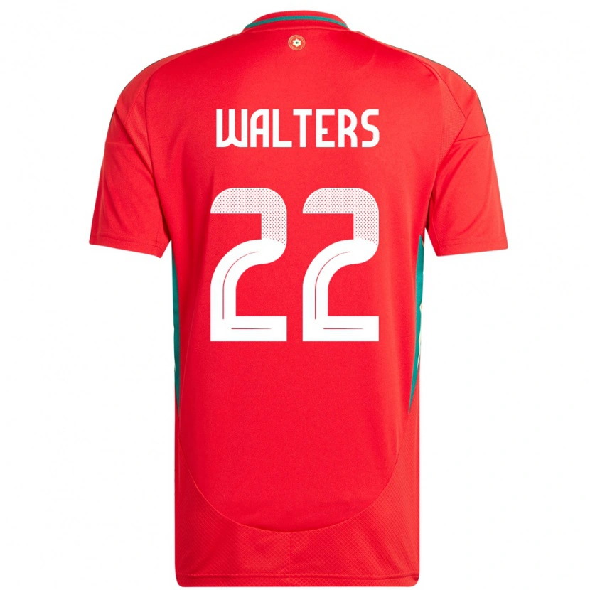 Danxen Enfant Maillot Pays De Galles Georgia Walters #22 Rouge Tenues Domicile 24-26 T-Shirt