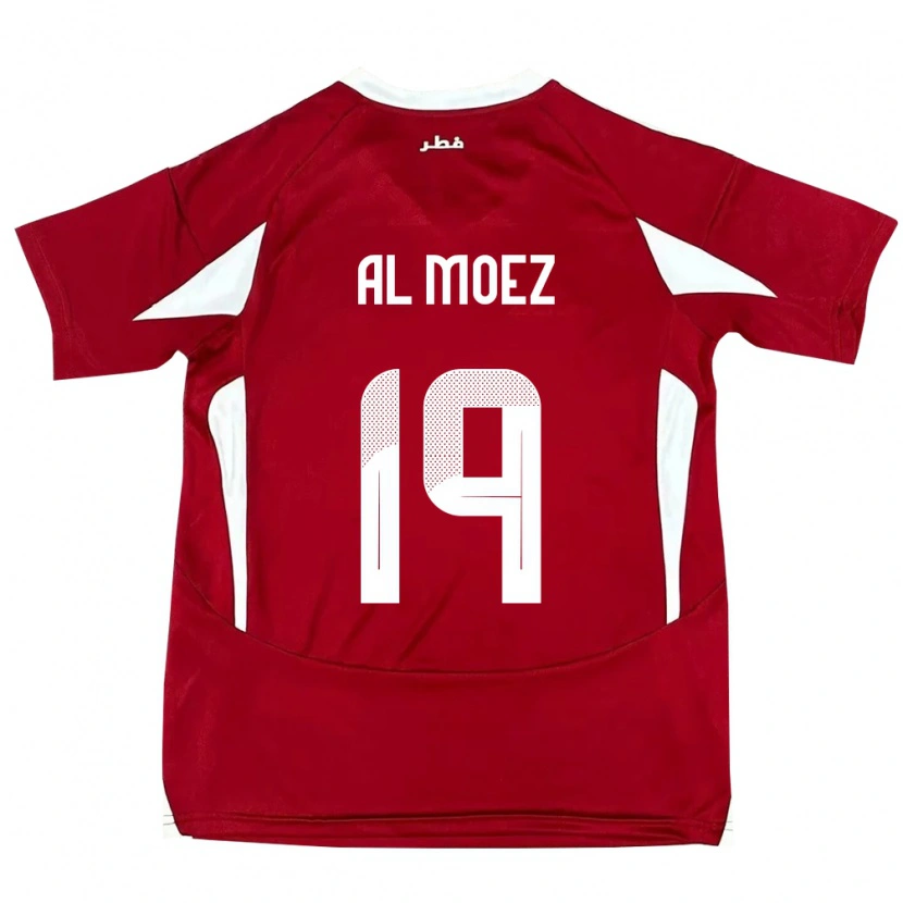 Danxen Enfant Maillot Qatar Almoez Ali #19 Rouge Tenues Domicile 24-26 T-Shirt