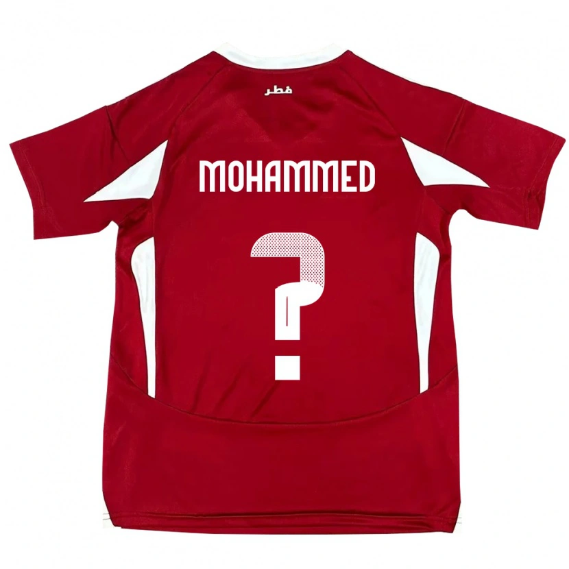 Danxen Enfant Maillot Qatar Ali Mohammed #0 Rouge Tenues Domicile 24-26 T-Shirt