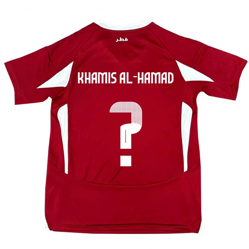 Danxen Enfant Maillot Qatar Saoud Khamis Al-Hamad #0 Rouge Tenues Domicile 24-26 T-Shirt
