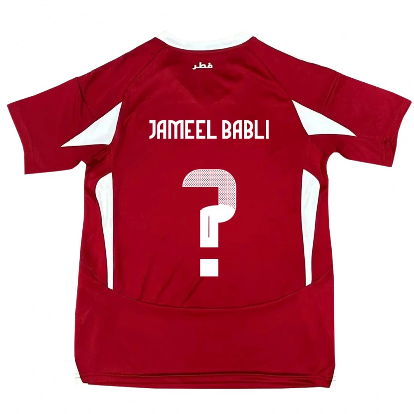Danxen Enfant Maillot Qatar Mohannad Jameel Babli #0 Rouge Tenues Domicile 24-26 T-Shirt