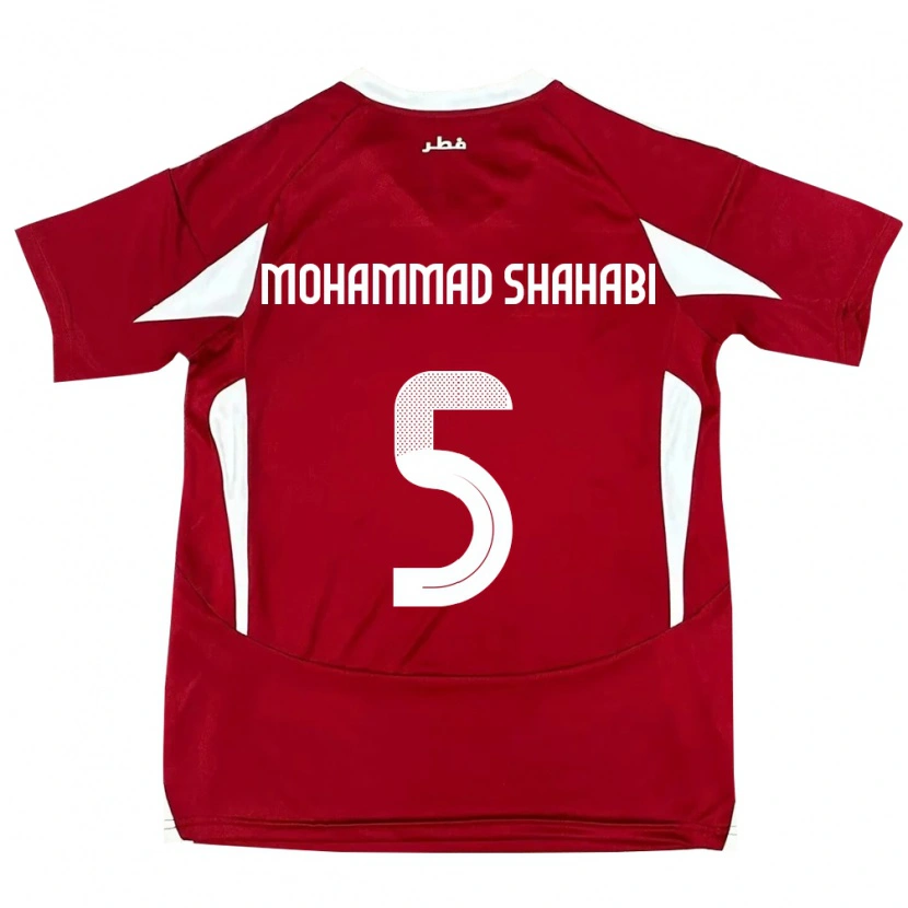 Danxen Enfant Maillot Qatar Ali Mohammad Shahabi #5 Rouge Tenues Domicile 24-26 T-Shirt