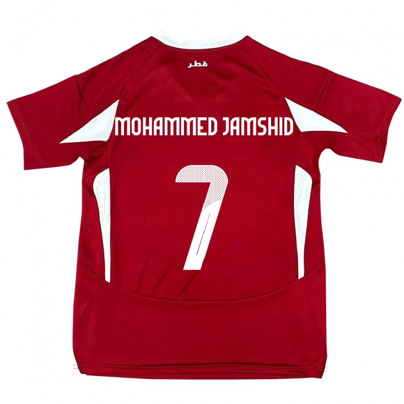 Danxen Enfant Maillot Qatar Tahsin Mohammed Jamshid #7 Rouge Tenues Domicile 24-26 T-Shirt