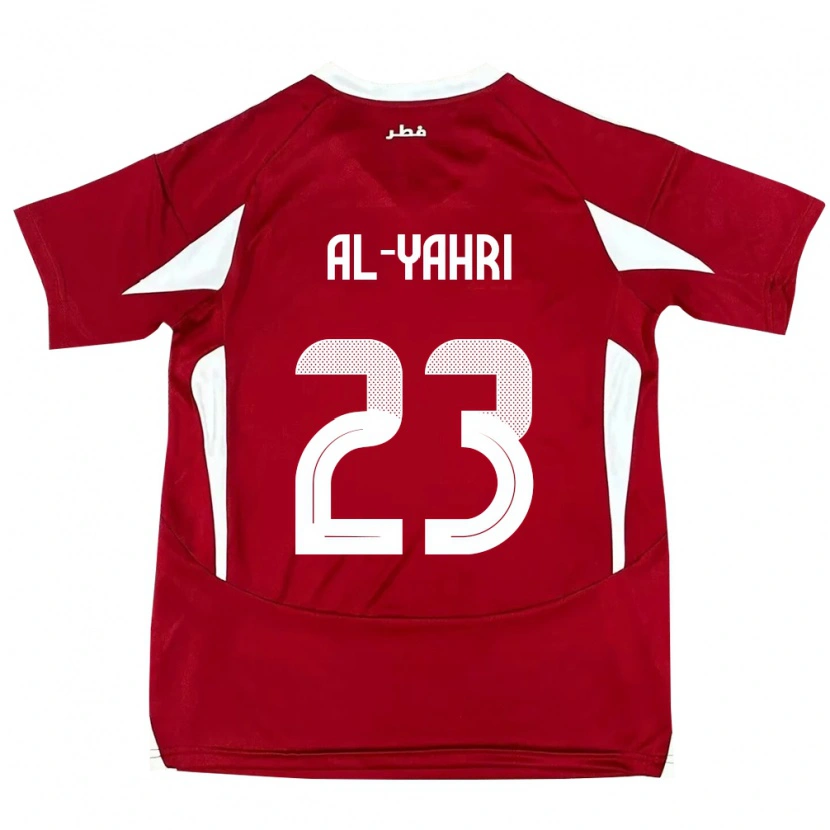 Danxen Enfant Maillot Qatar Nawaf Al-Yahri #23 Rouge Tenues Domicile 24-26 T-Shirt