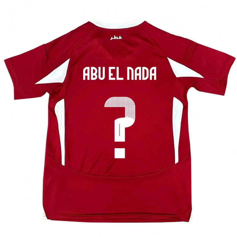 Danxen Enfant Maillot Qatar Mahmoud Abu El Nada #0 Rouge Tenues Domicile 24-26 T-Shirt