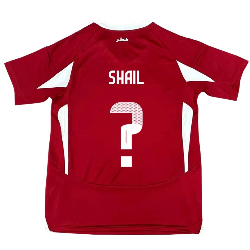 Danxen Enfant Maillot Qatar Ahmad Shail #0 Rouge Tenues Domicile 24-26 T-Shirt