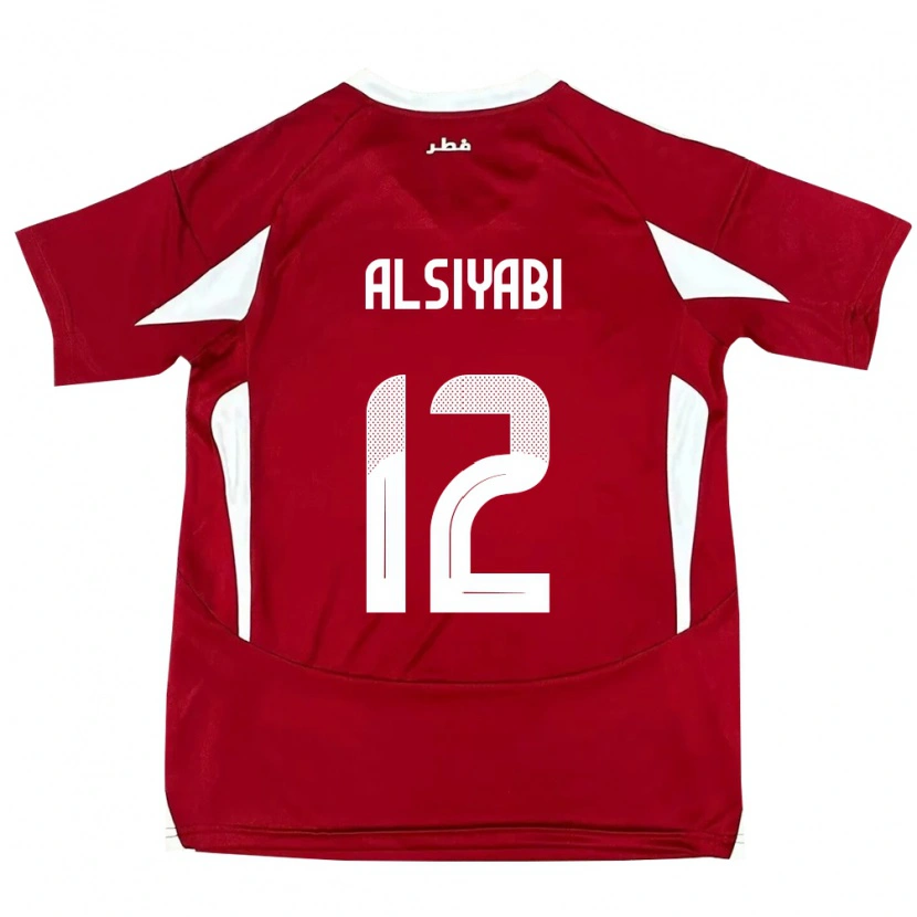 Danxen Enfant Maillot Qatar Shaima Alsiyabi #12 Rouge Tenues Domicile 24-26 T-Shirt