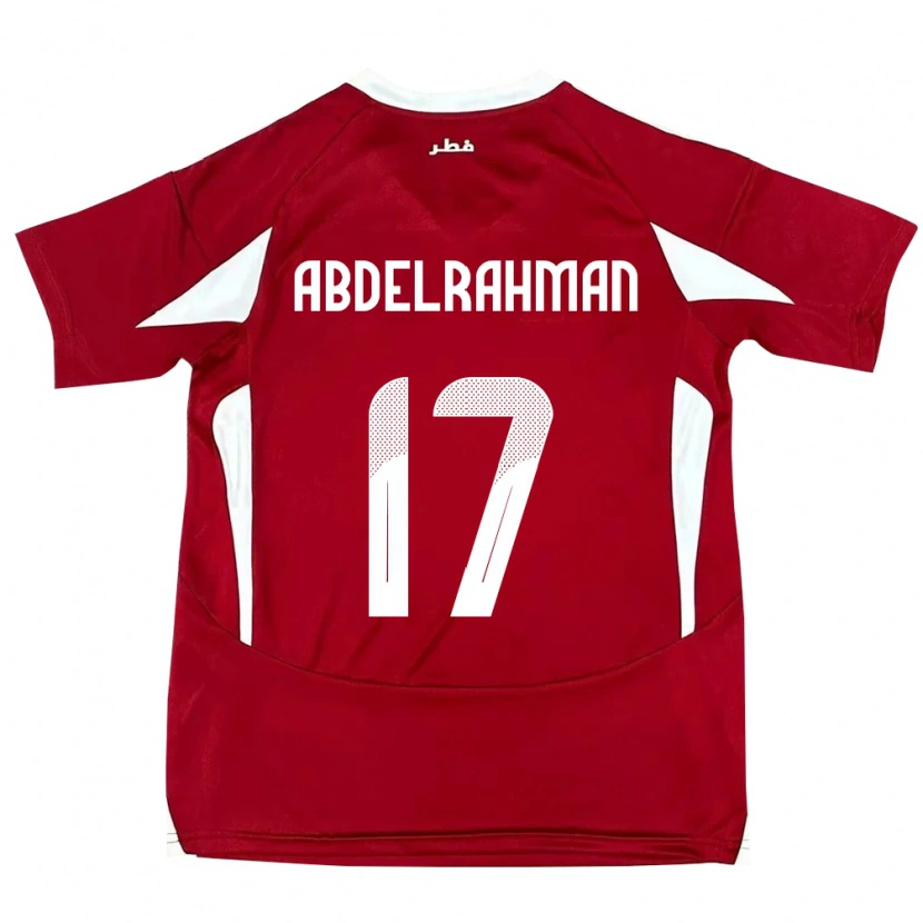 Danxen Enfant Maillot Qatar Abdelrahman Fahmi Moustafa #17 Rouge Tenues Domicile 24-26 T-Shirt