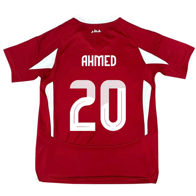 Danxen Enfant Maillot Qatar Ahmed Fadel Hasaba #20 Rouge Tenues Domicile 24-26 T-Shirt
