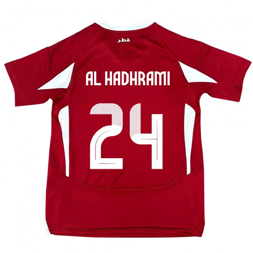 Danxen Enfant Maillot Qatar Naif Abdulraheem Al Hadhrami #24 Rouge Tenues Domicile 24-26 T-Shirt