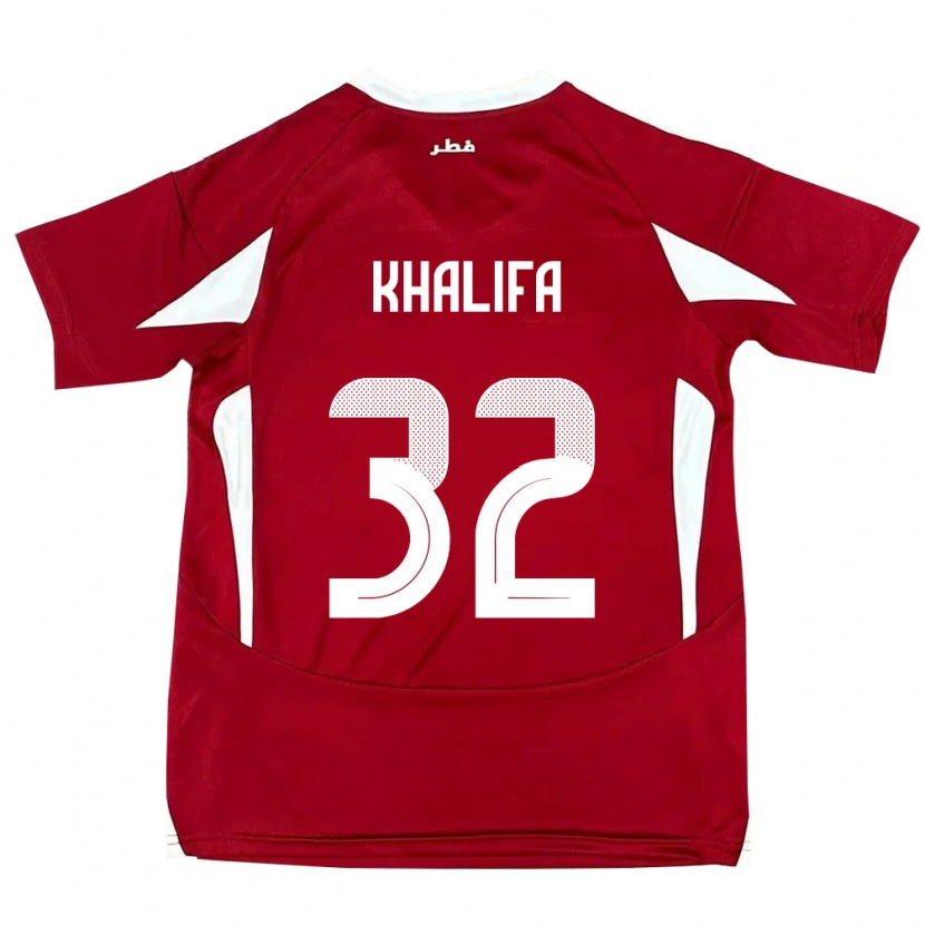 Danxen Enfant Maillot Qatar Duana Khalifa #32 Rouge Tenues Domicile 24-26 T-Shirt