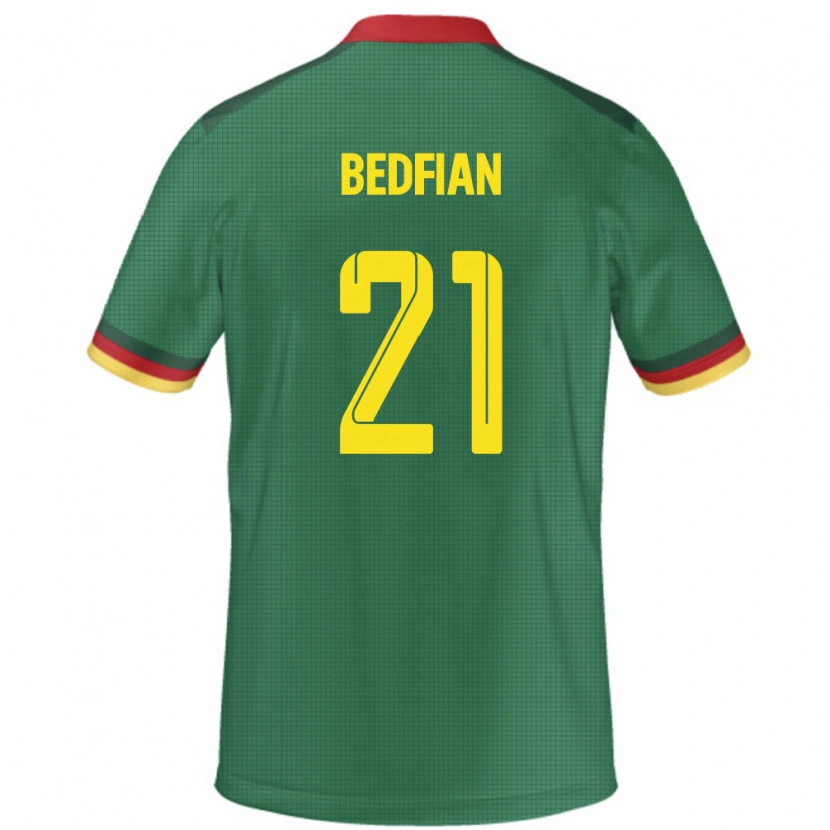 Danxen Enfant Maillot Cameroun Wilfried Bedfian #21 Vert Tenues Domicile 24-26 T-Shirt