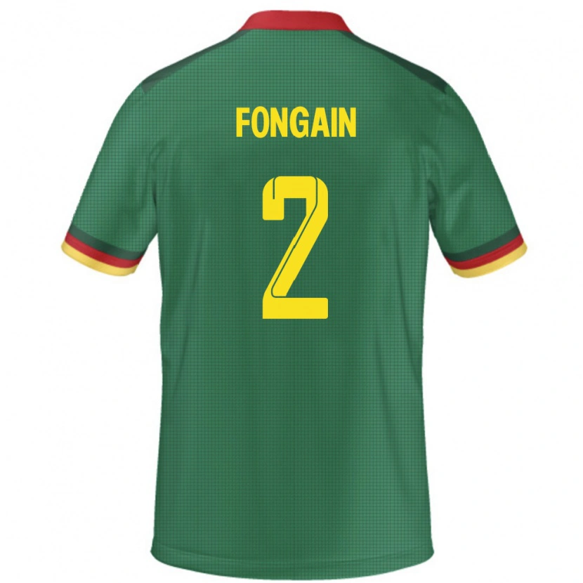 Danxen Enfant Maillot Cameroun Meyepya Fongain #2 Vert Tenues Domicile 24-26 T-Shirt