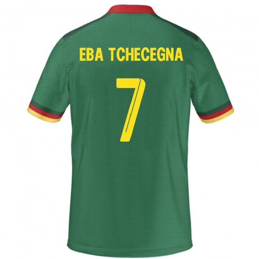 Danxen Enfant Maillot Cameroun Arnold Eba Tchecegna #7 Vert Tenues Domicile 24-26 T-Shirt