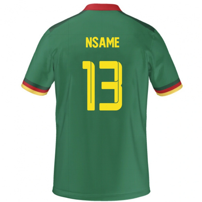 Danxen Enfant Maillot Cameroun Jean-Pierre Nsame #13 Vert Tenues Domicile 24-26 T-Shirt