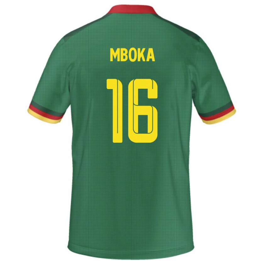 Danxen Enfant Maillot Cameroun Devis Epassy Mboka #16 Vert Tenues Domicile 24-26 T-Shirt