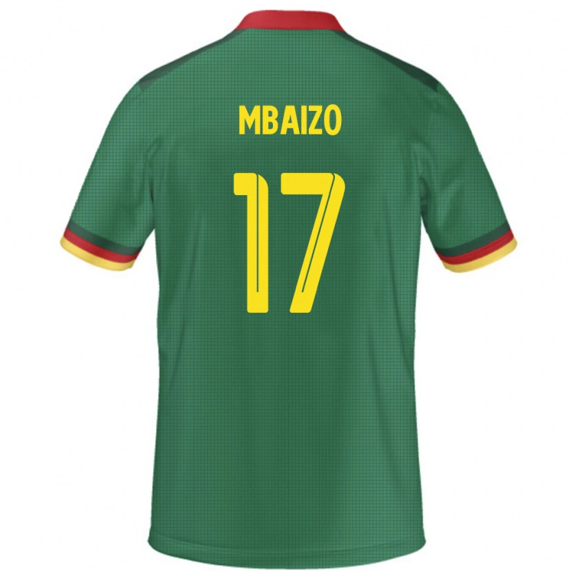 Danxen Enfant Maillot Cameroun Olivier Mbaizo #17 Vert Tenues Domicile 24-26 T-Shirt