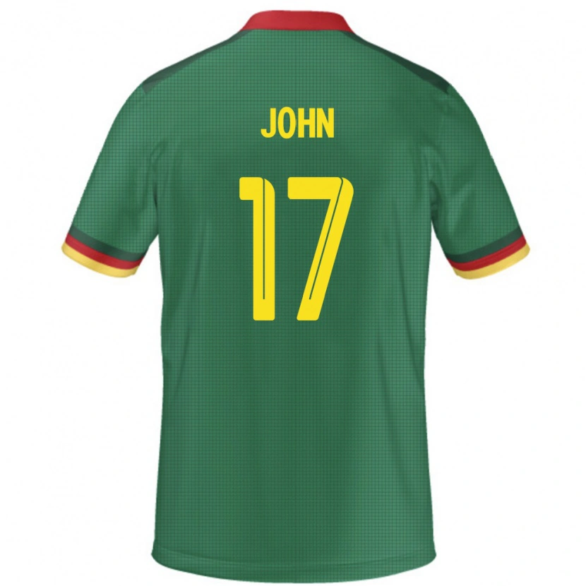 Danxen Enfant Maillot Cameroun Nchindo John #17 Vert Tenues Domicile 24-26 T-Shirt