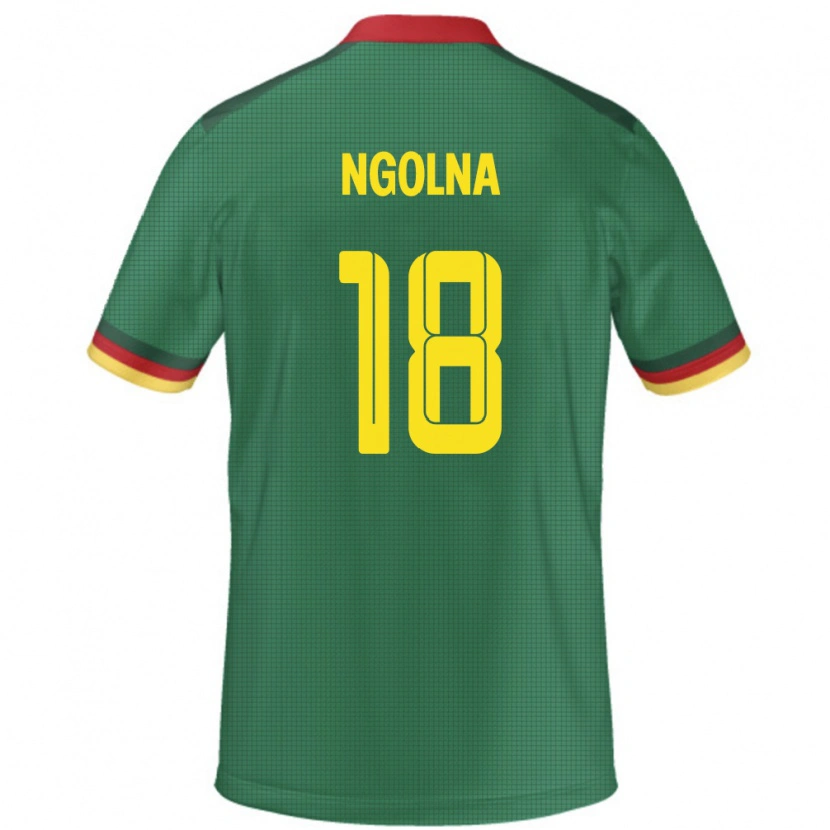 Danxen Enfant Maillot Cameroun Patrice Ngolna #18 Vert Tenues Domicile 24-26 T-Shirt