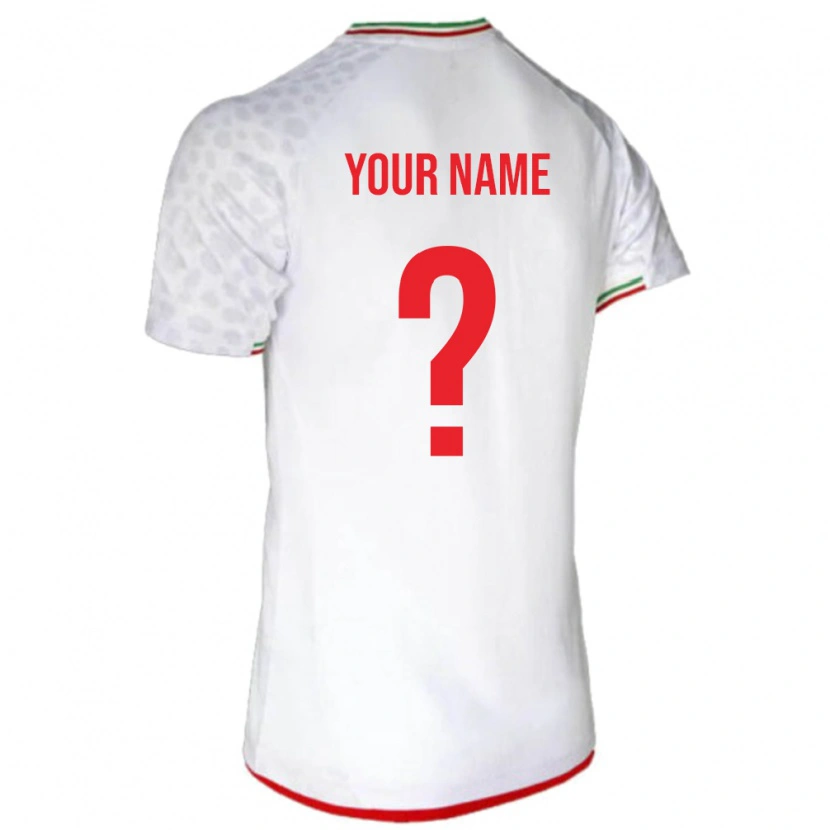 Danxen Enfant Maillot Iran Votre Nom #0 Blanc Tenues Domicile 24-26 T-Shirt