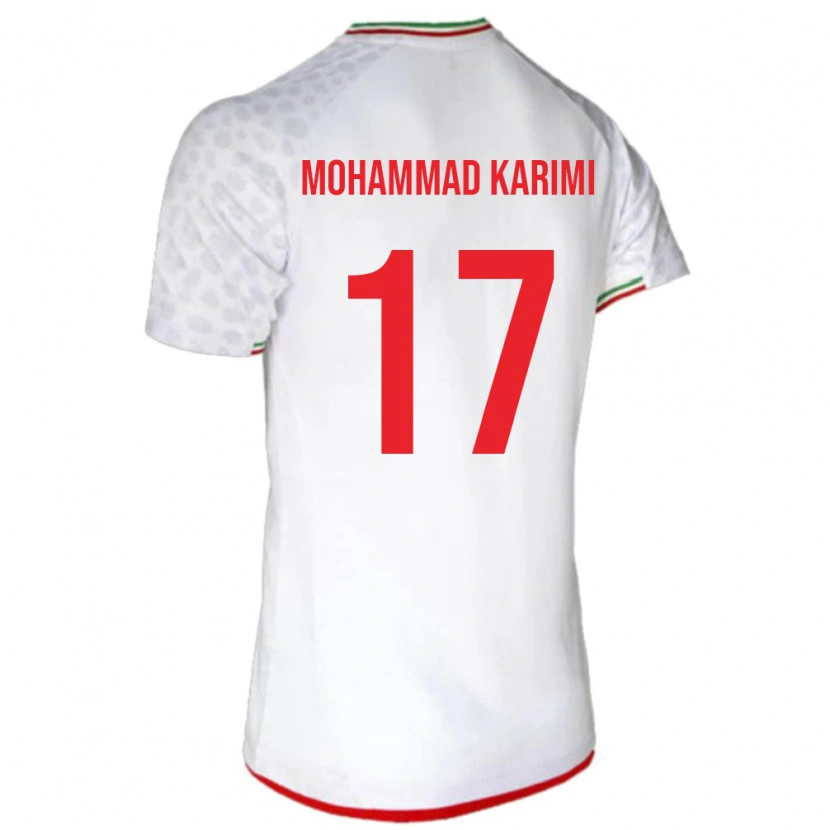 Danxen Enfant Maillot Iran Seyed Mohammad Karimi #17 Blanc Tenues Domicile 24-26 T-Shirt