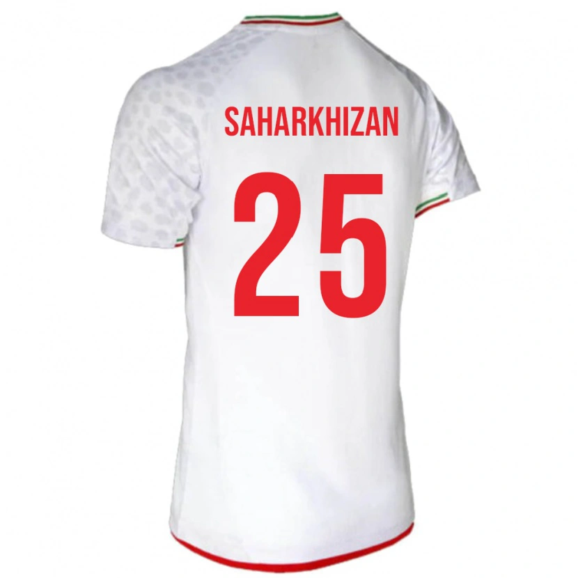 Danxen Enfant Maillot Iran Saeid Saharkhizan #25 Blanc Tenues Domicile 24-26 T-Shirt
