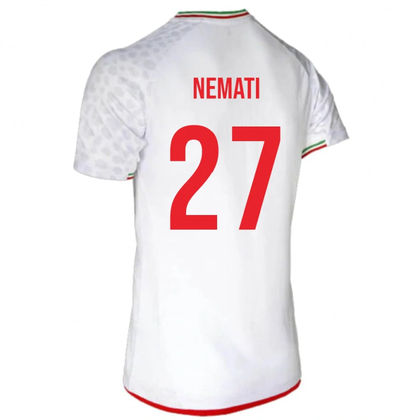 Danxen Enfant Maillot Iran Ali Nemati #27 Blanc Tenues Domicile 24-26 T-Shirt
