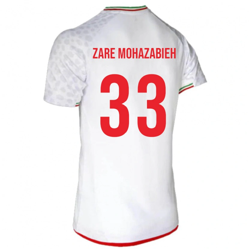 Danxen Enfant Maillot Iran Mehdi Zare Mohazabieh #33 Blanc Tenues Domicile 24-26 T-Shirt