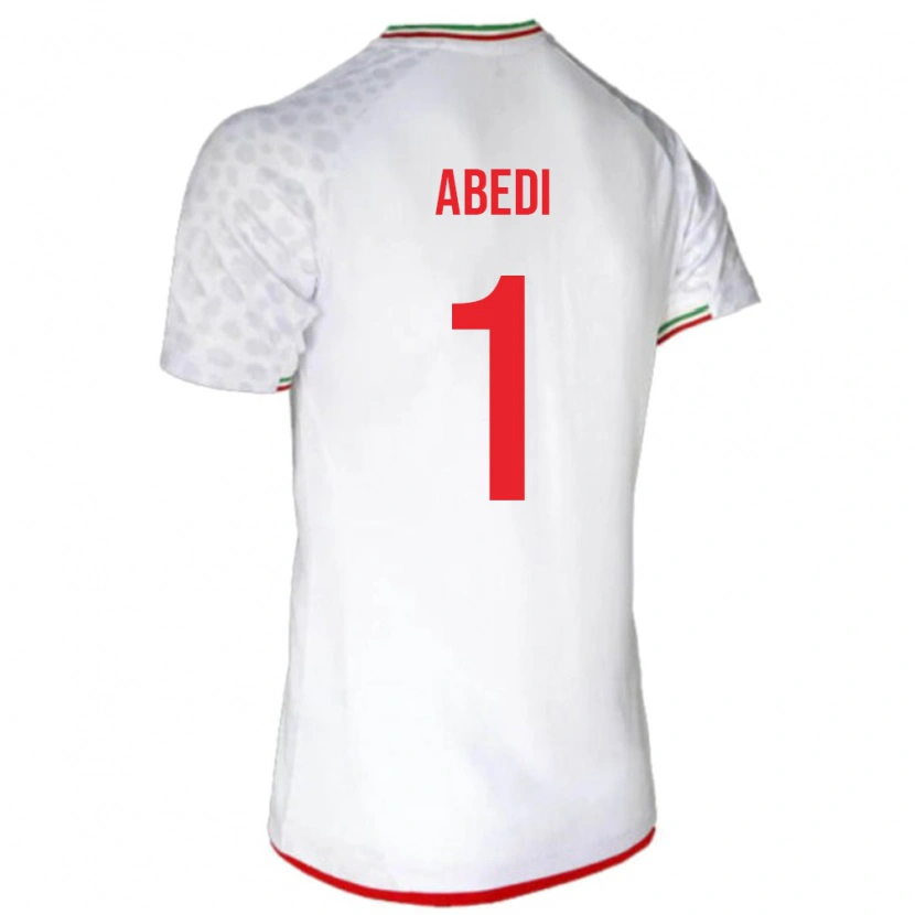 Danxen Enfant Maillot Iran Amirmohammad Abedi #1 Blanc Tenues Domicile 24-26 T-Shirt
