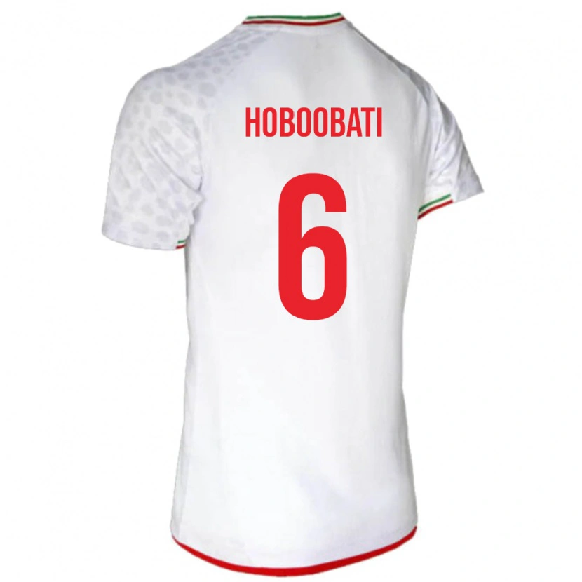 Danxen Enfant Maillot Iran Samir Hoboobati #6 Blanc Tenues Domicile 24-26 T-Shirt
