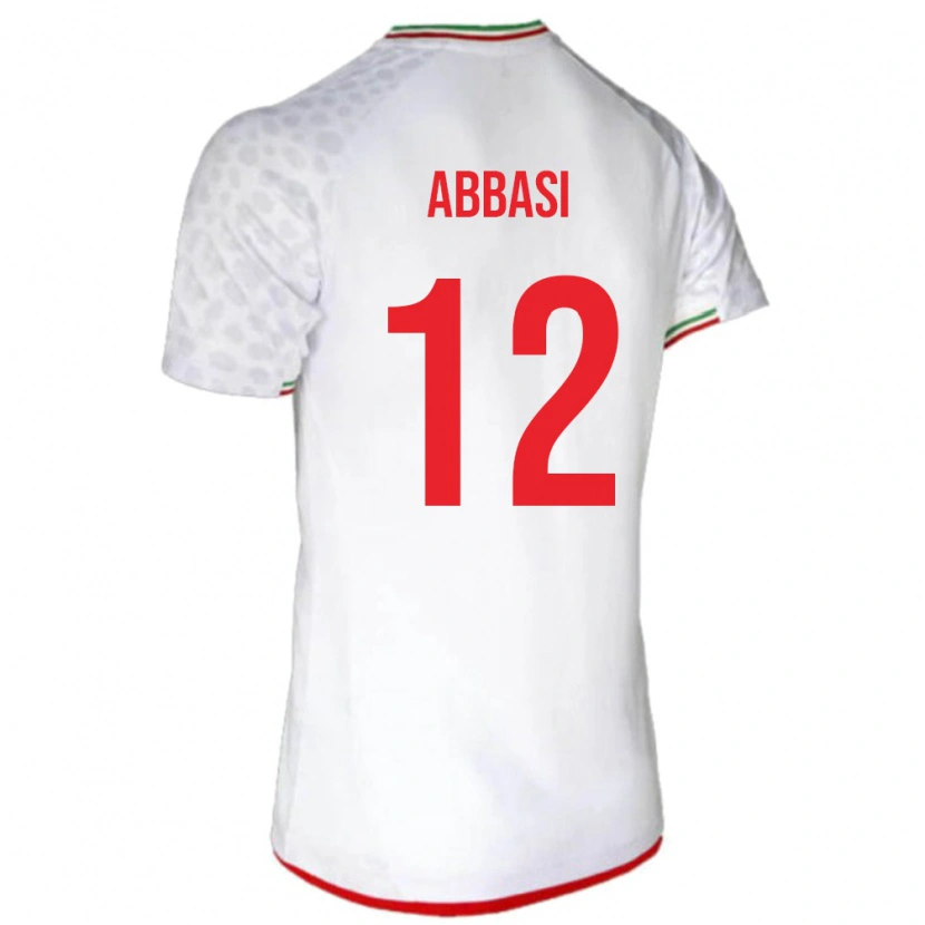Danxen Enfant Maillot Iran Armin Abbasi #12 Blanc Tenues Domicile 24-26 T-Shirt