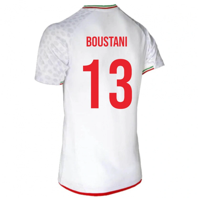 Danxen Enfant Maillot Iran Amirmohammad Boustani #13 Blanc Tenues Domicile 24-26 T-Shirt